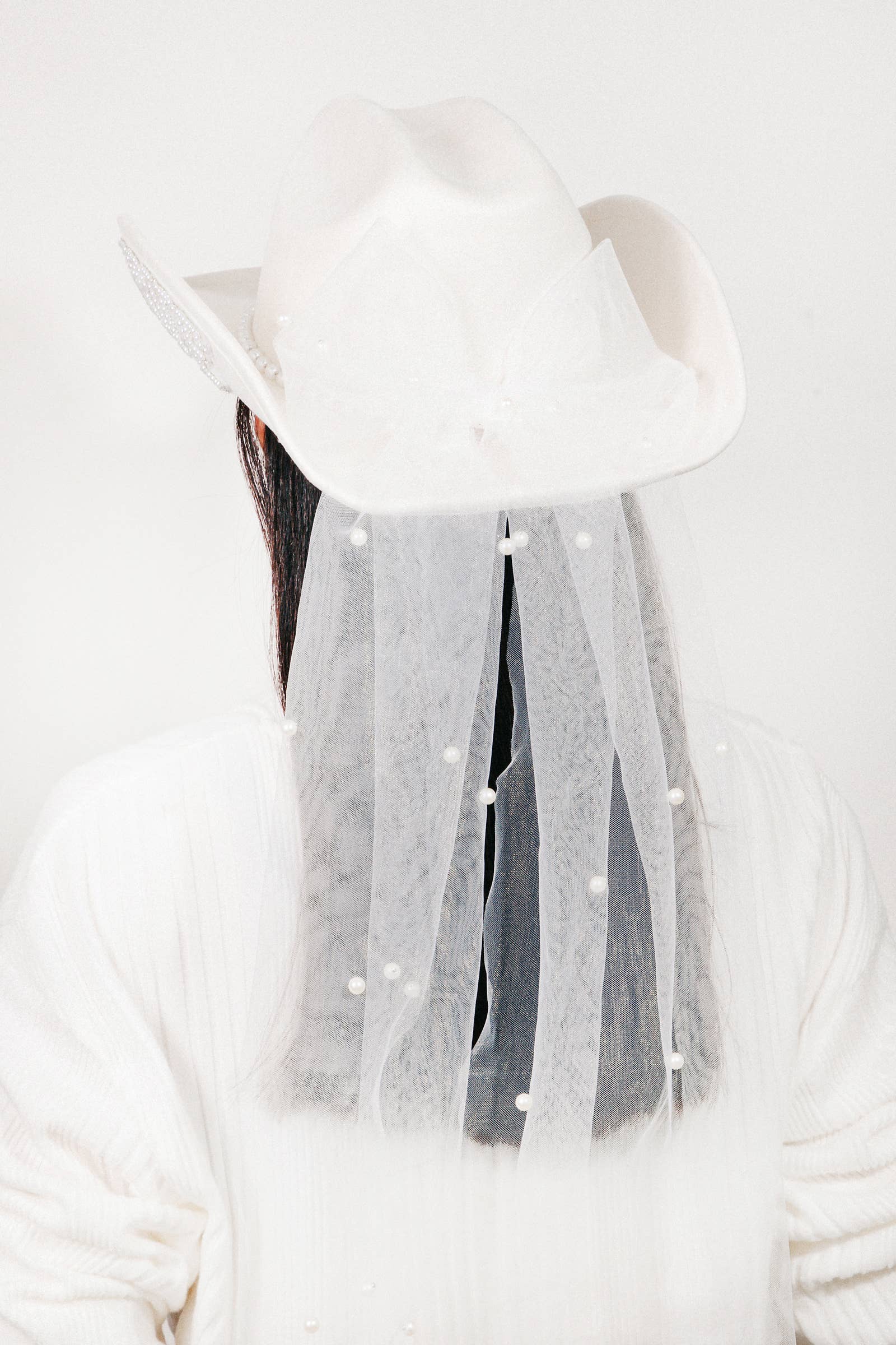 Bride Veil Cowboy Hat