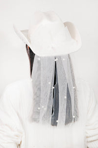 Bride Veil Cowboy Hat