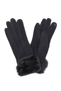 Faux Fur Cuff Smart Touch Gloves