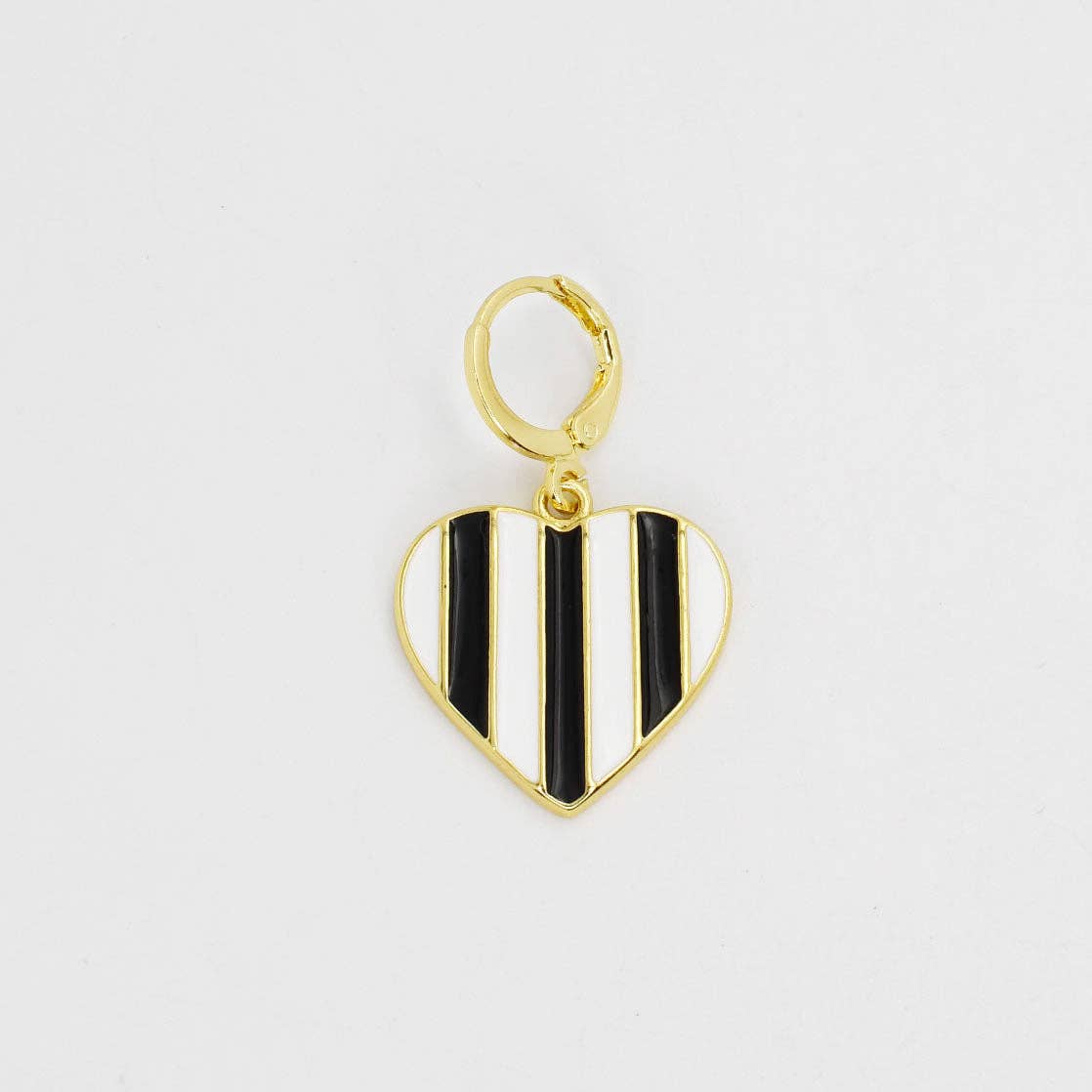 PREORDER Black Stripes Heart Charm