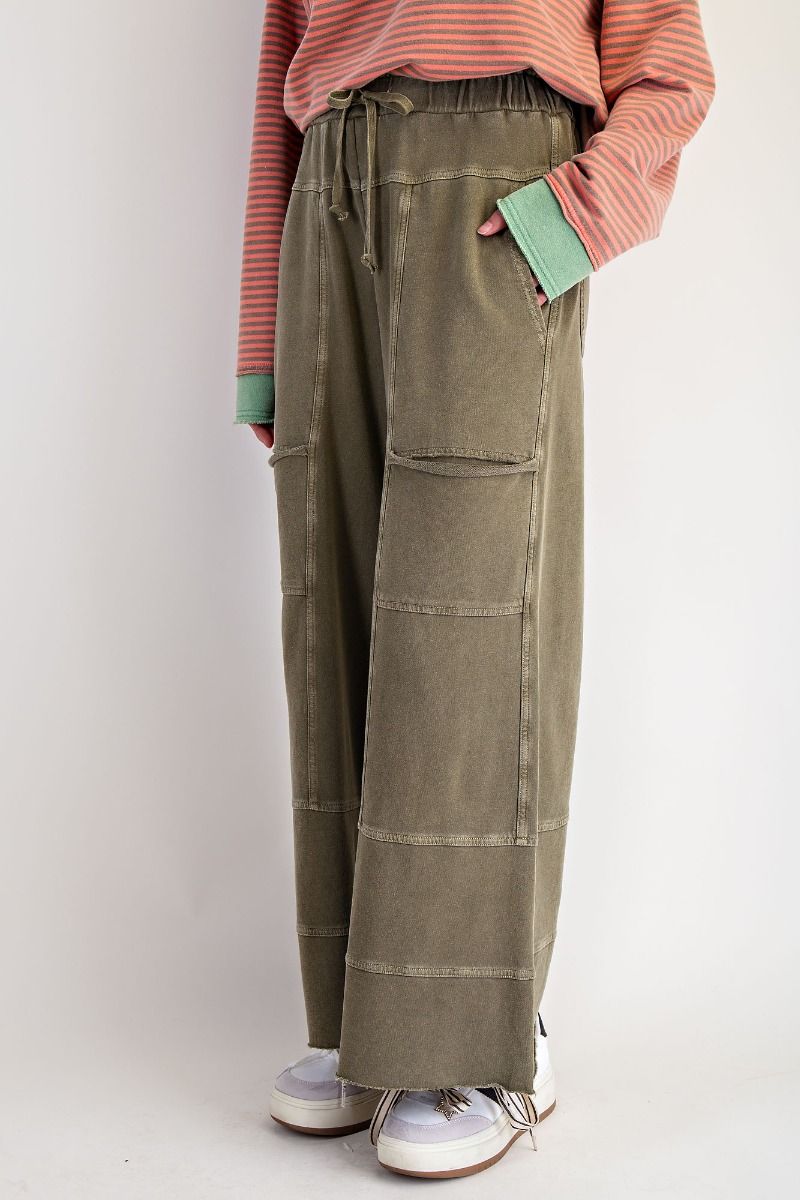 MINERAL WASH TERRY PANTS