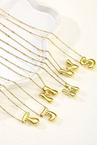 STAINLESS STEEL BALLOON BUBBLE INITIAL NECKLACE