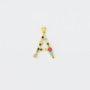 Treasure Jewels Inc. - Multi Gem Initial Charm