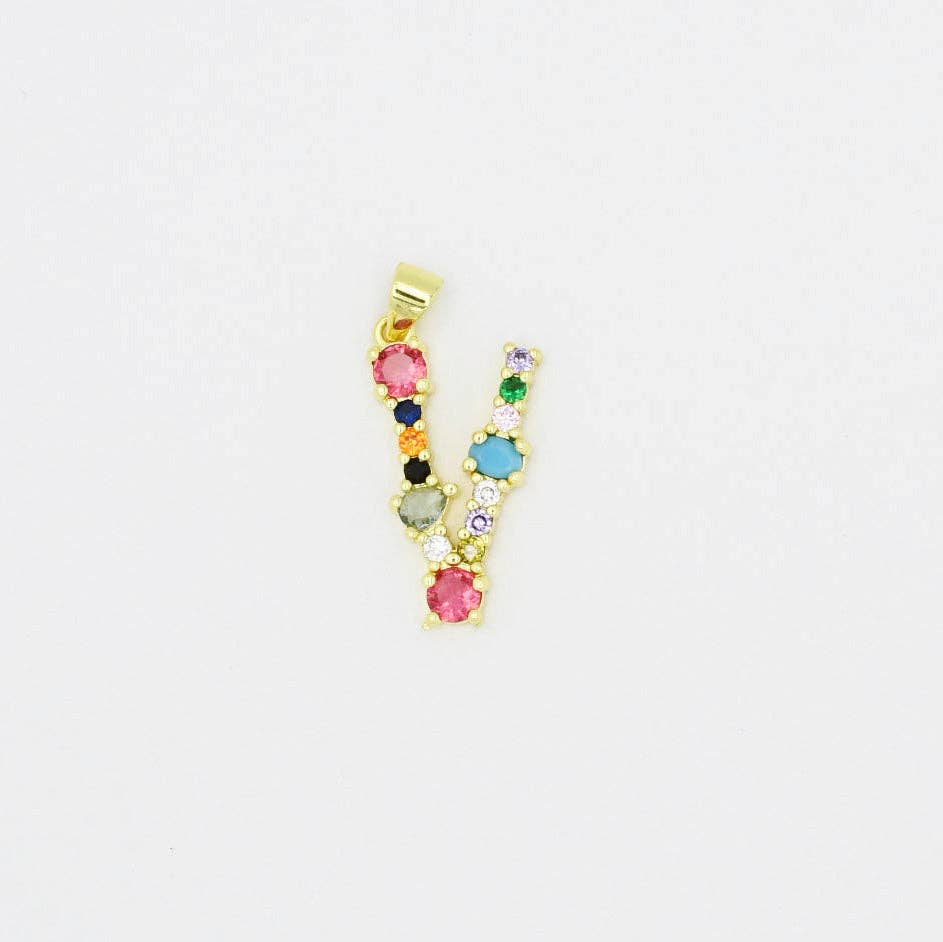 Treasure Jewels Inc. - Multi Gem Initial Charm