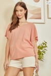 ANDREE WAFFLE DOLMAN TOP
