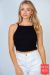WHITE BIRCH RIBBED PADDED BRA TANK