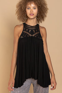 POL CAGE LACE TANK