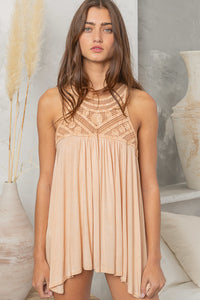 POL CAGE LACE TANK