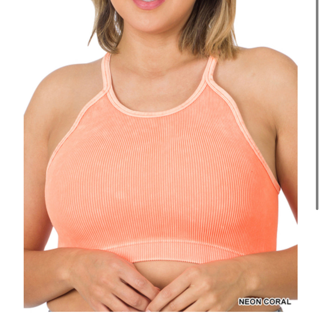 ZENANA RIBBED CROP TOP