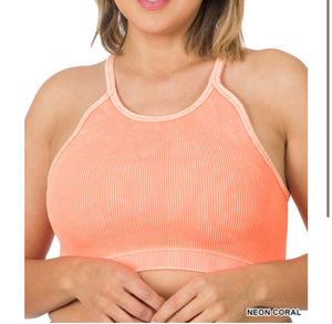 ZENANA RIBBED CROP TOP