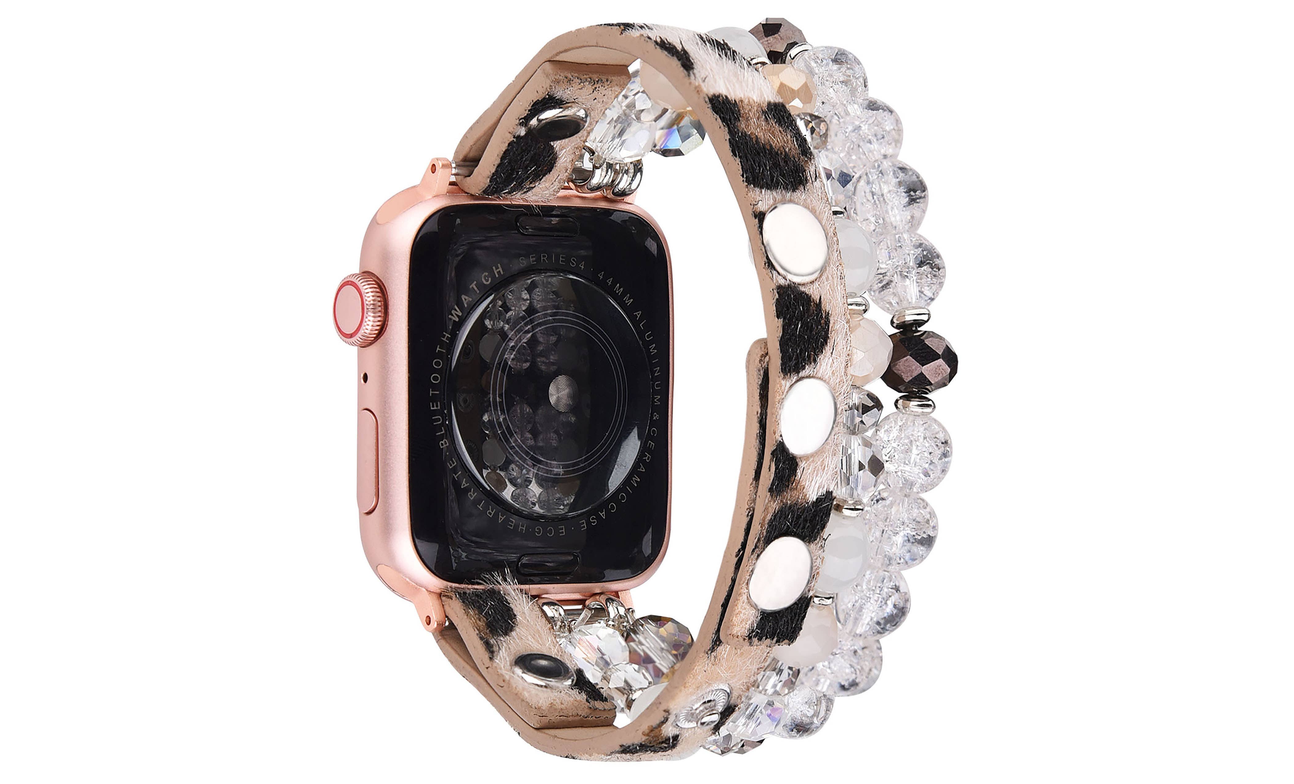 SPOTTED CLEAR BEADS Crystal Apple Watch Band