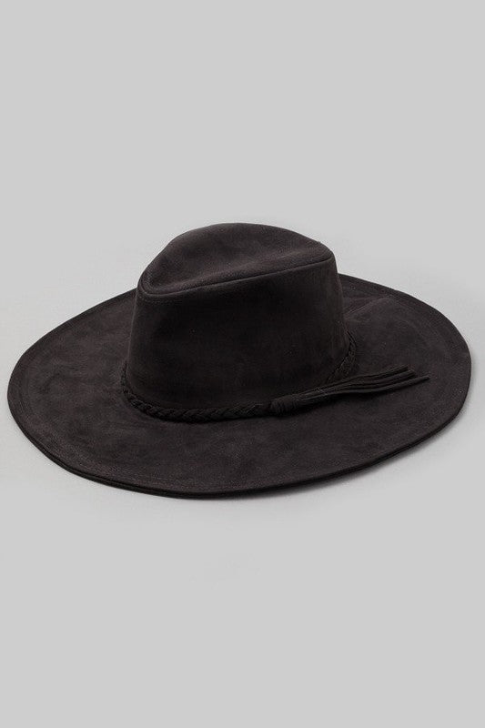 FAME Braided Faux Suede Fashion Hat