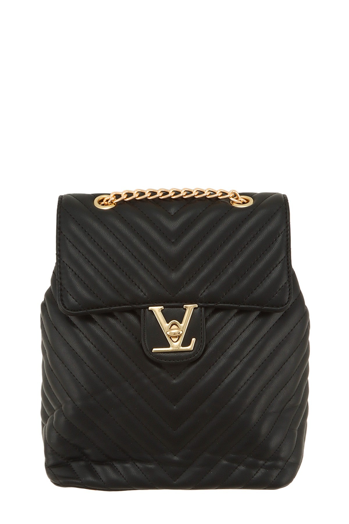 ICCO Chevron Quilted V Buckle Backpack