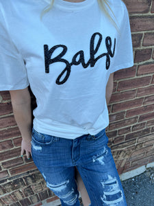 DAVI & DANI BABE TSHIRT WITH RHINESTONES