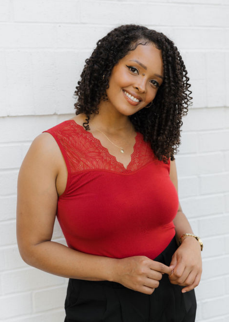 ELIETIAN - Lace Inset Top - Curvy Fit