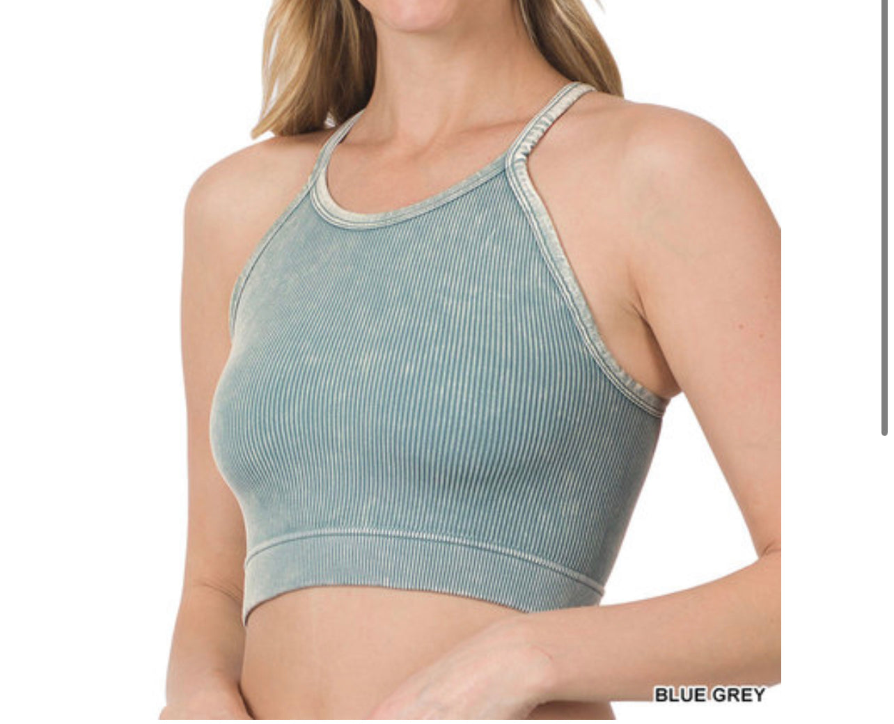 ZENANA RIBBED CROP TOP