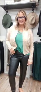 WHITE BIRCH HIGH WAIST PLEATHER LEGGINGS