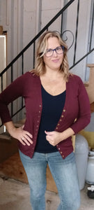 ZENANA SNAP 3/4 SLEEVE CARDIGAN NEW COLOR