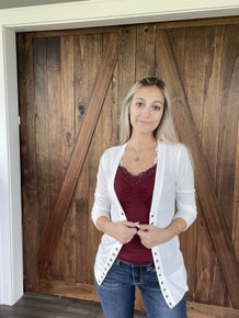 ZENANA 3/4 SLEEVE SNAP CARDIGAN
