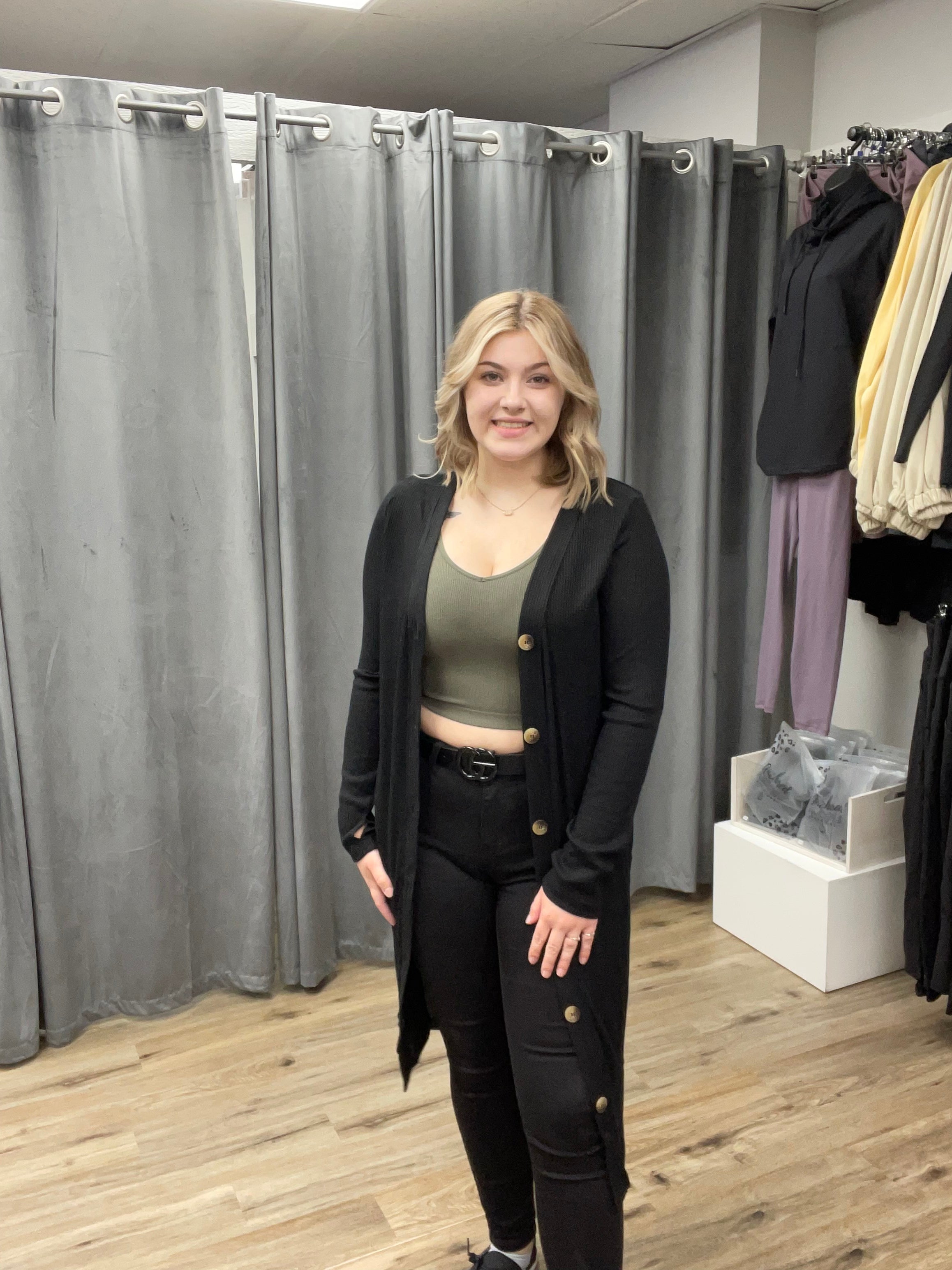 ZENANA LONG RIBBED CARDIGAN