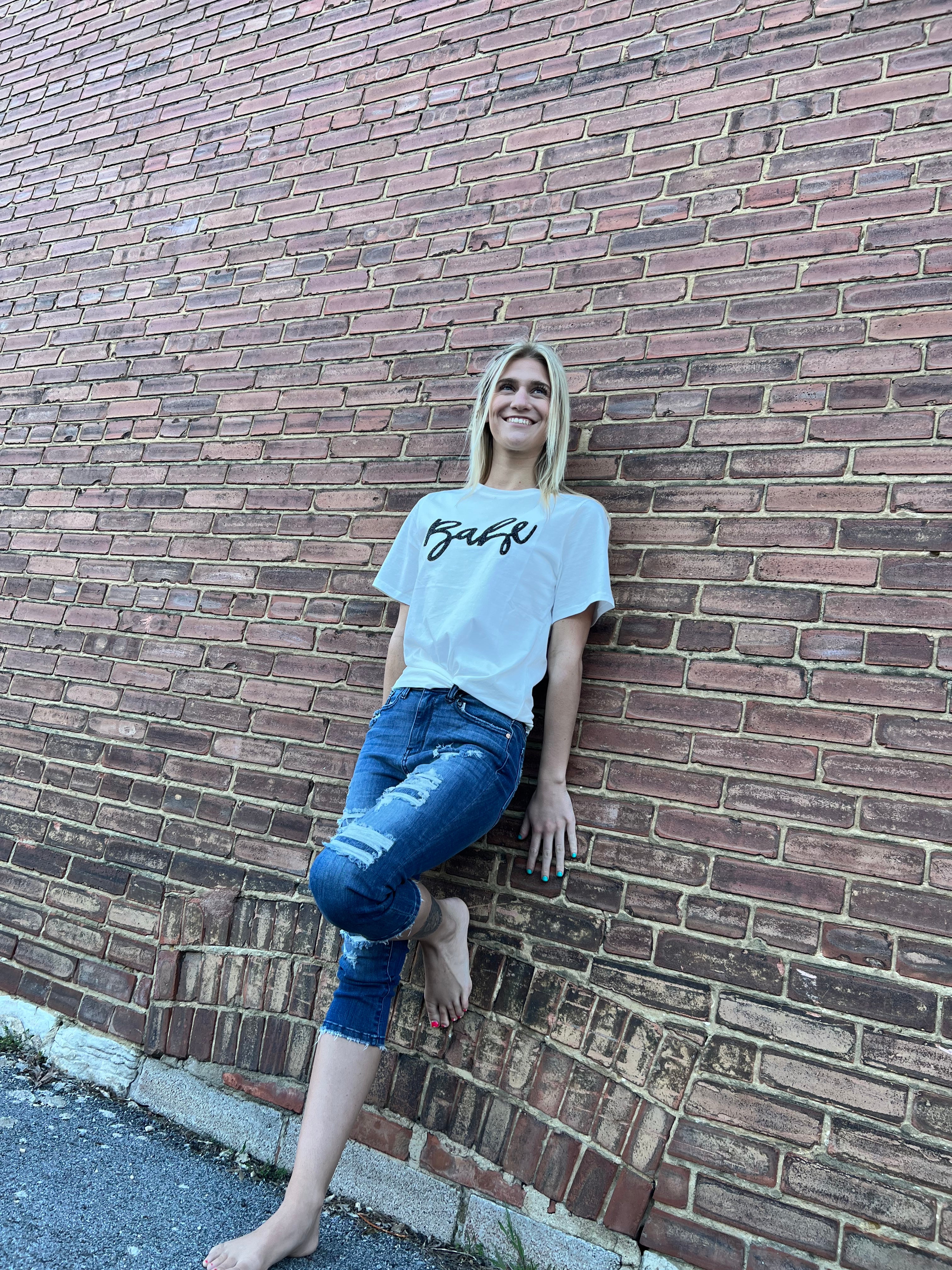 DAVI & DANI BABE TSHIRT WITH RHINESTONES