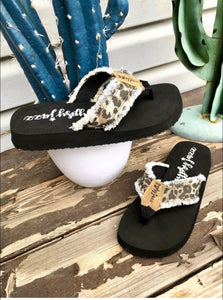 GYPSY JAZZ LEOPARD  FRINGE SANDAL