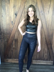 MONO B  Metallic NAVY & BLACK Highwaist Legging