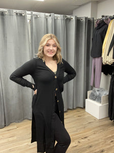 ZENANA LONG RIBBED CARDIGAN