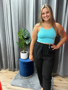 ZENANA RIBBED CROP TOP