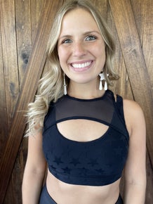 MONO B 	Textured Star Jacquard TACTEL® Sports Bra