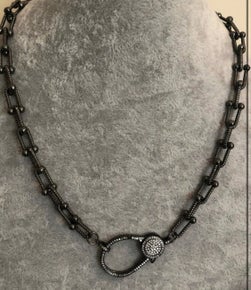 LARGE  LOBSTER CLAW CLASP 18 INCH WITH CUBIC