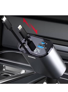 Tech Trendz - 4-in-1 Retractable Car Charger