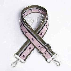 The Classy Cloth - Crossbody Guitar Strap - Vertical Olive Blush Star RTS