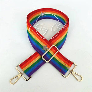 The Classy Cloth - Crossbody Guitar Strap - Vertical Rainbow Star RTS