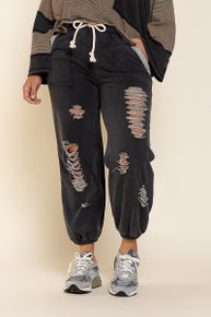 POL PLUS DISTRESSED JOGGERS