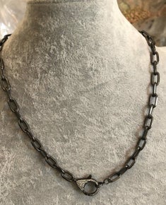 SMALL LOBSTER CLASP LINK  WITH CUBIC